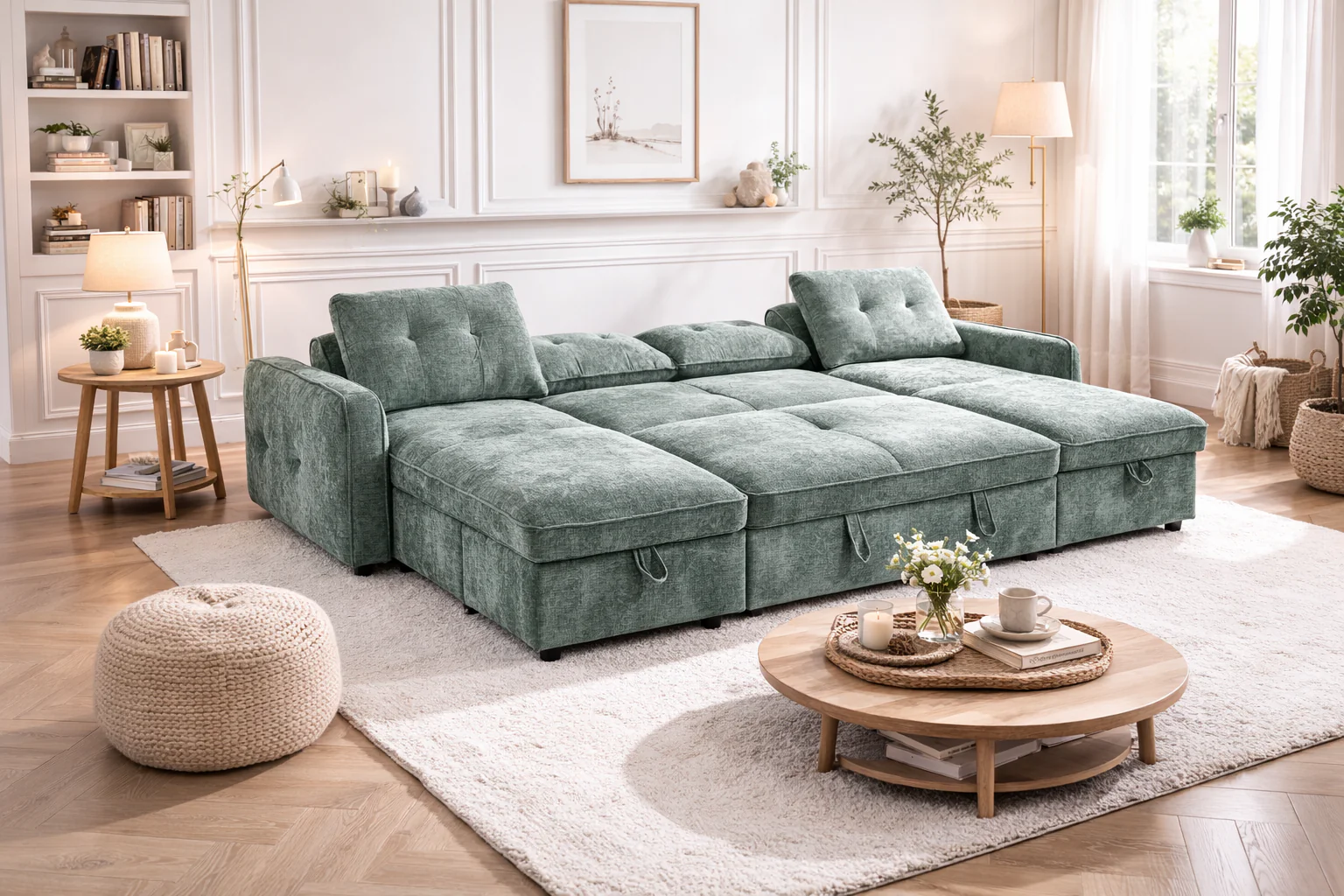 Lissa Sofabed Grey U Shape Corner - Image 5