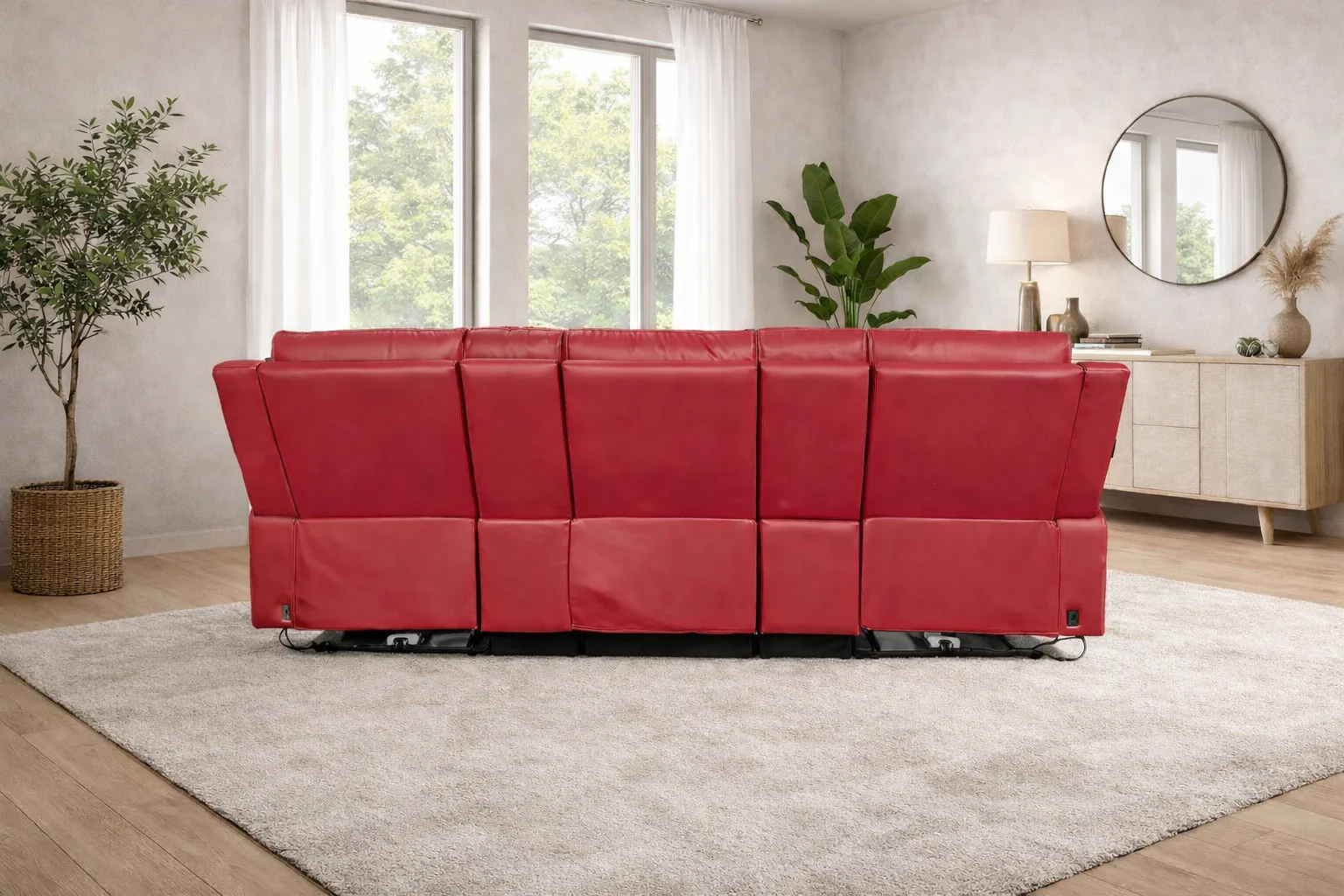 Scarlet Red Home Cinema Sofa 3 Seater - Image 3